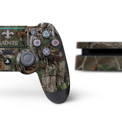 NFL New Orleans Saints Realtree Xtra Green Camo PS4 Slim Bundle Skin